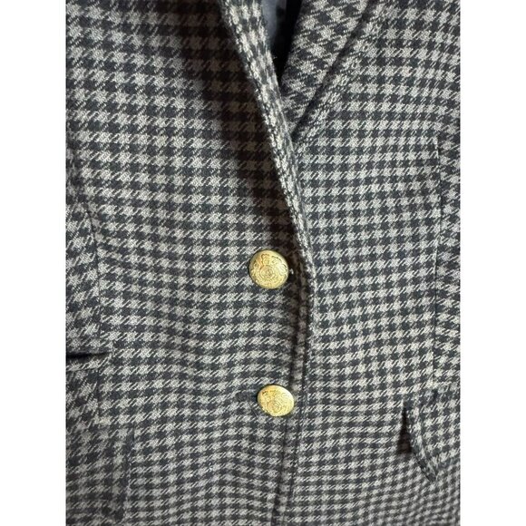 J.Crew Women's Blazer Jacket Size 2 Wool Houndstooth Elbow Patches preppy - Picture 2 of 11